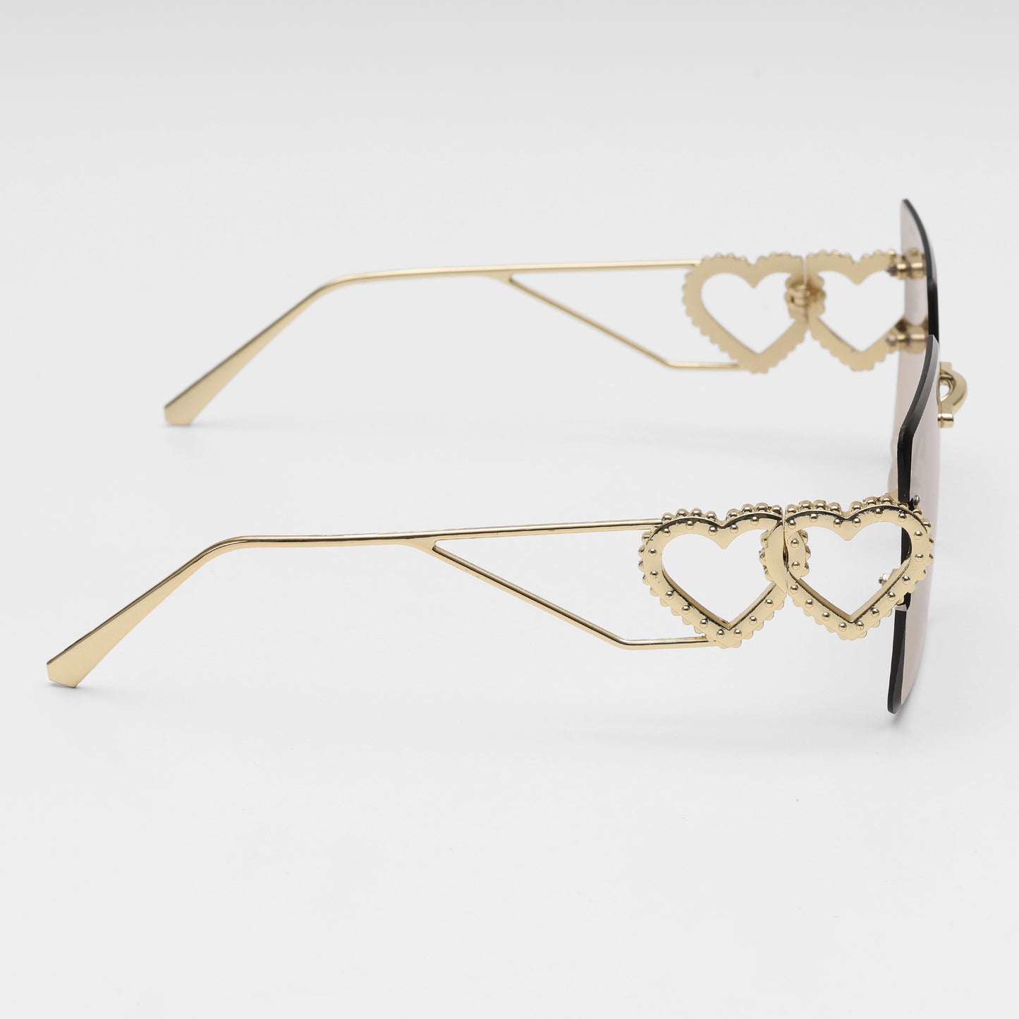 Hearts Gold Luxe Rimless Sunglasses
