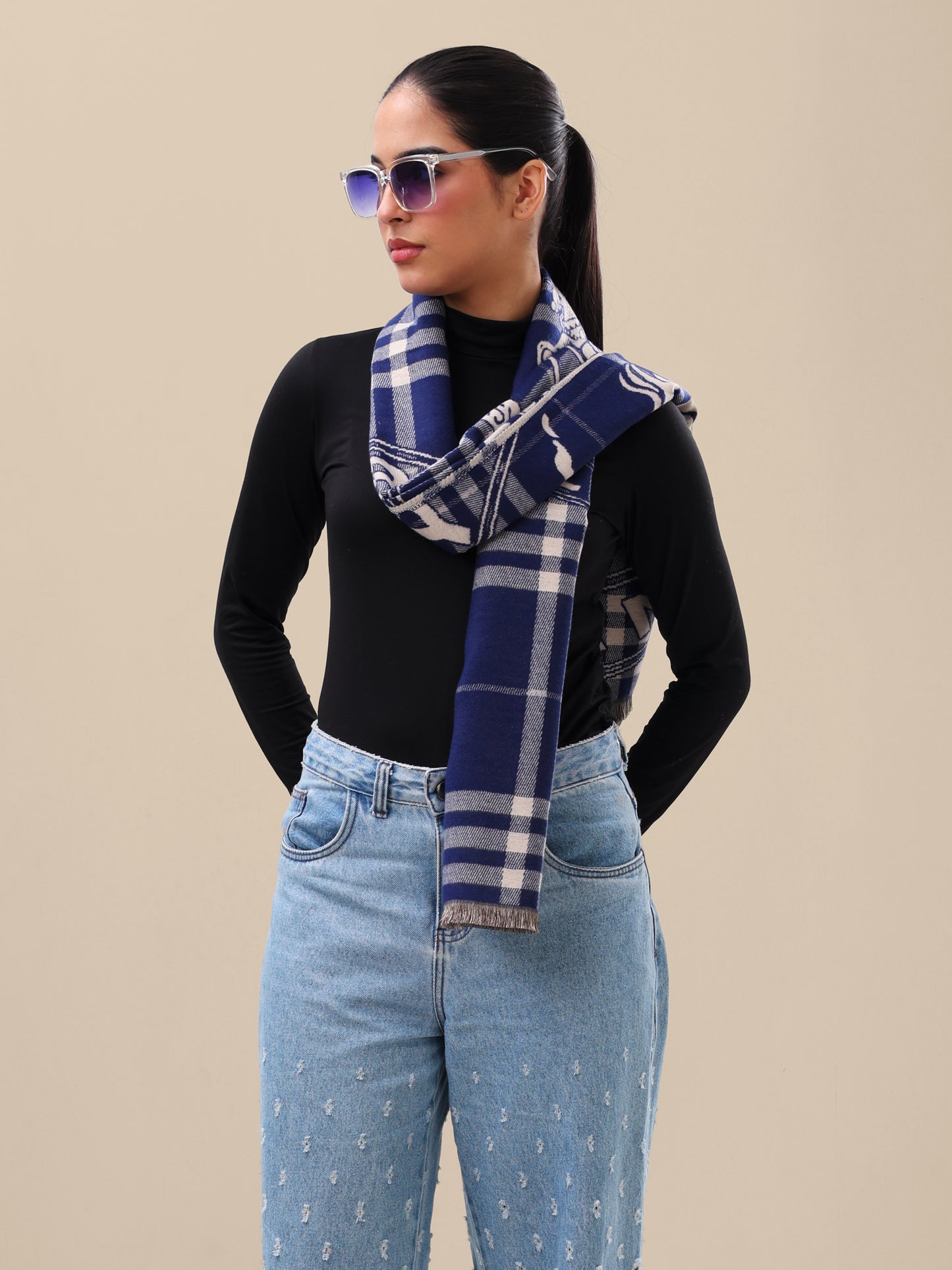 Midnight Check Classic Scarf