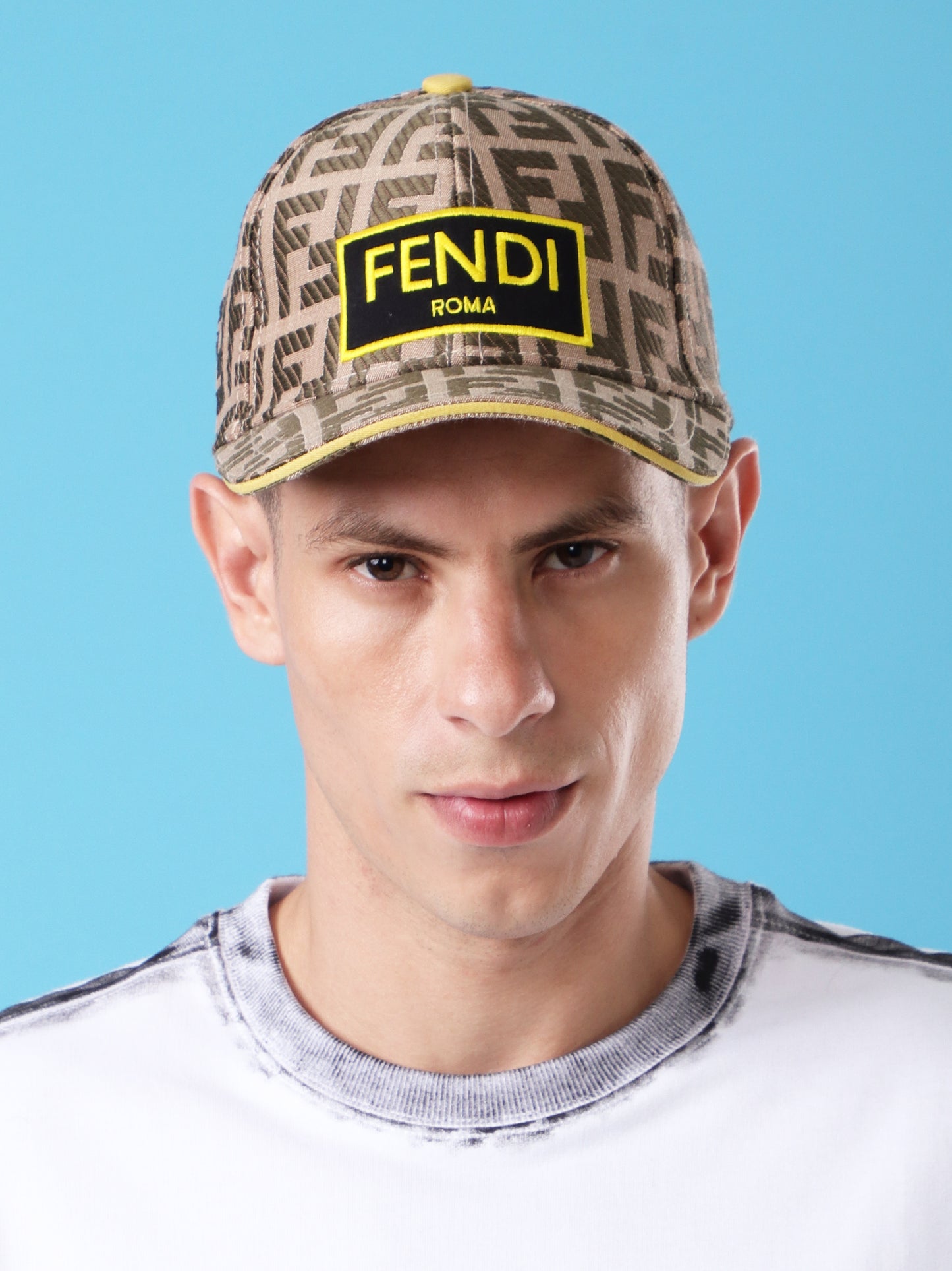 Roma Monogram Cap – Bold Brown & Yellow Edition
