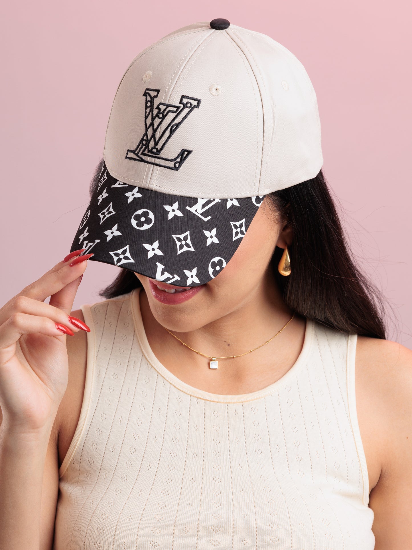 Ivory Monogram Luxe Cap