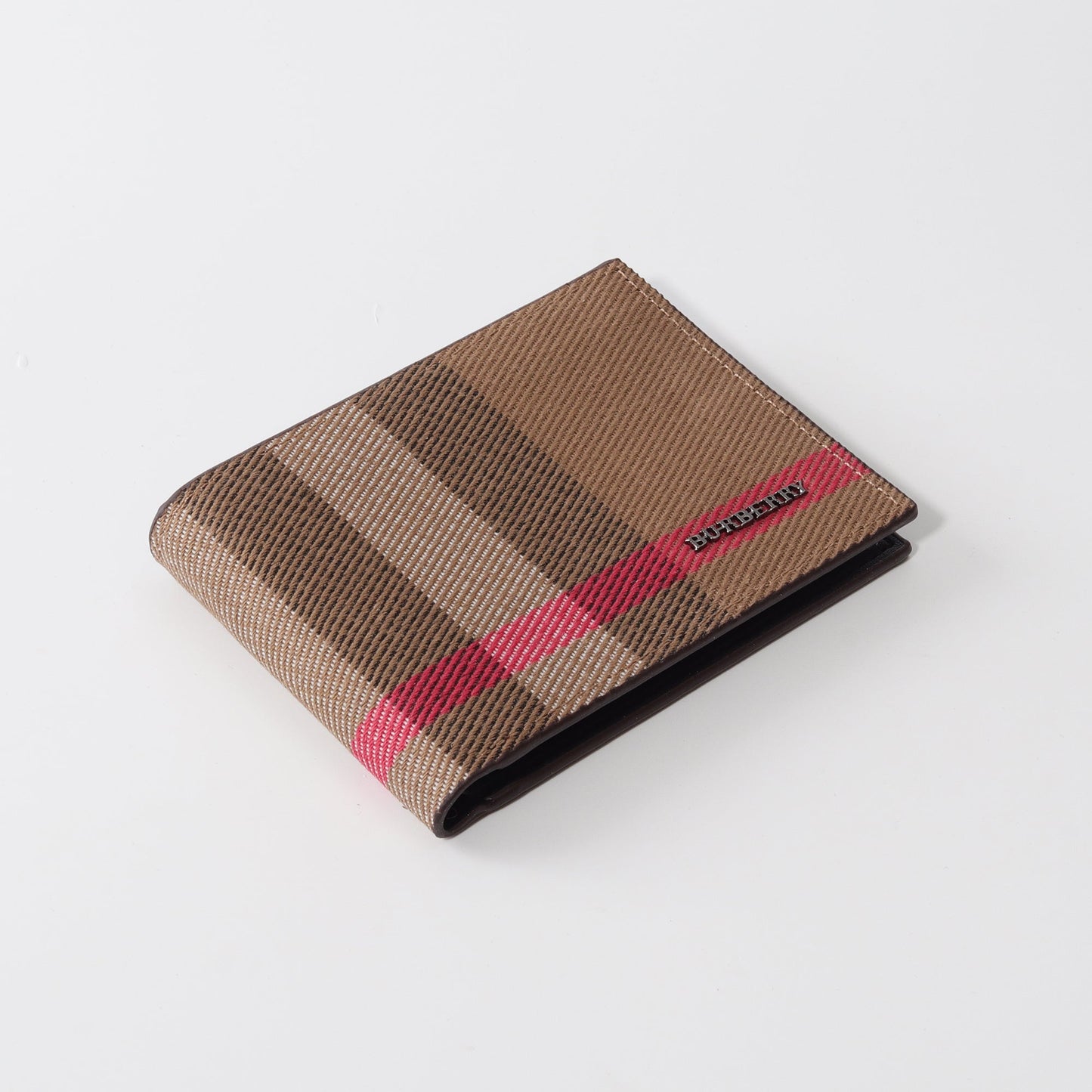 Vintage Check Wallet with Red Accent