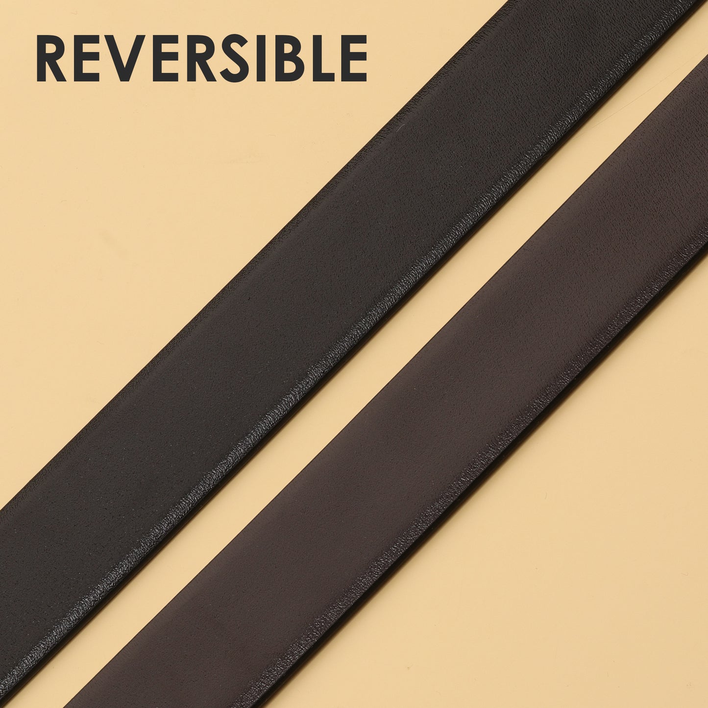 Klein Reversible Leather Belt with Modern Gloss Buckle
