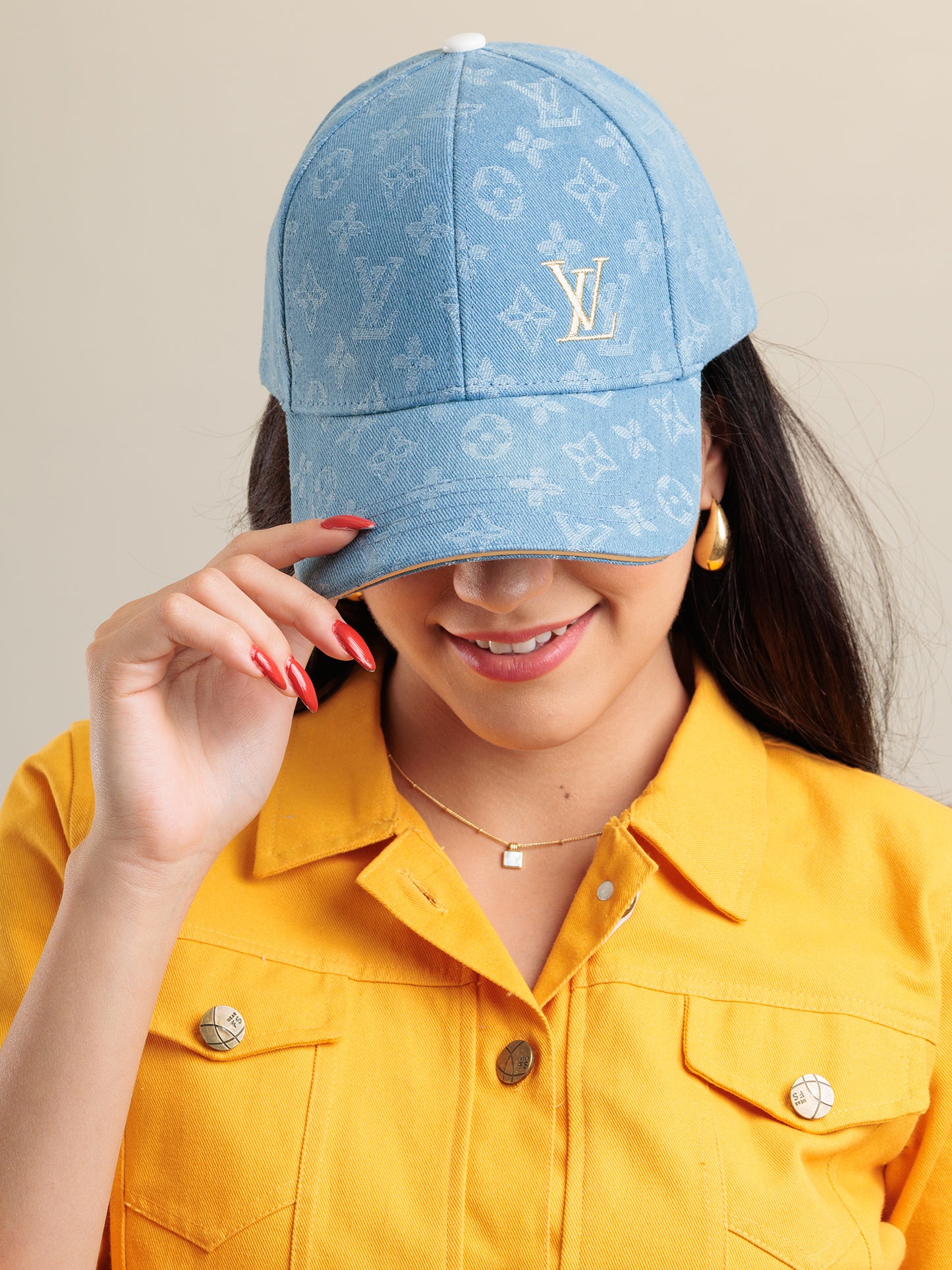 Skyline Monogram Denim Cap