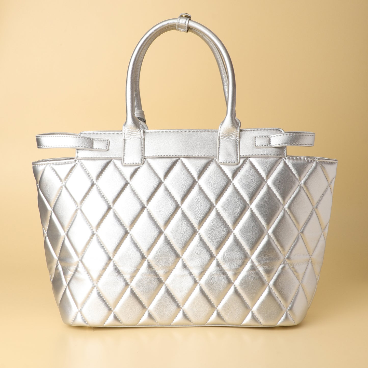YSL Metallic Quilted Tote
