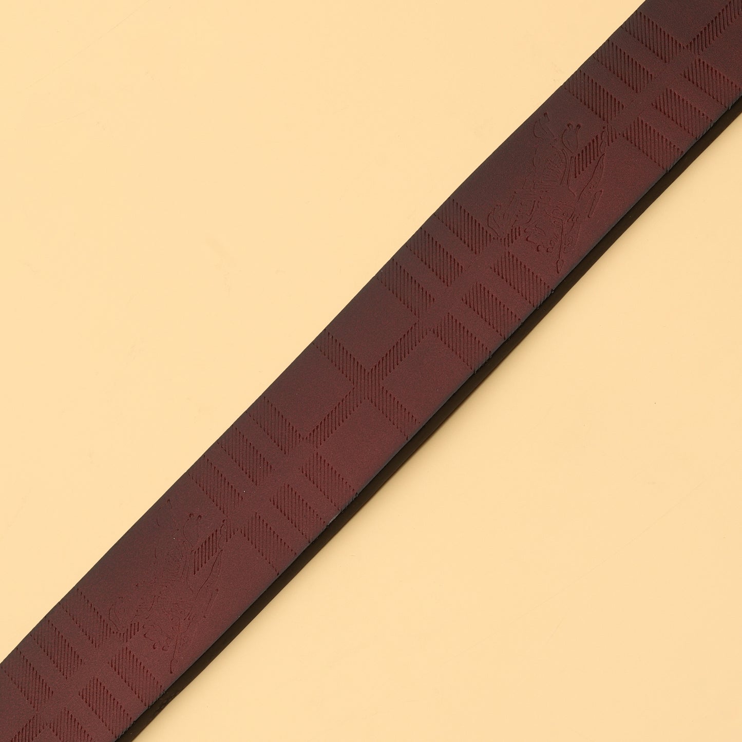 Maroon Monogram Belt with Black “B” Buckle