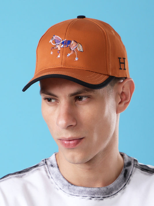Horse Embroidered Rust Baseball Cap