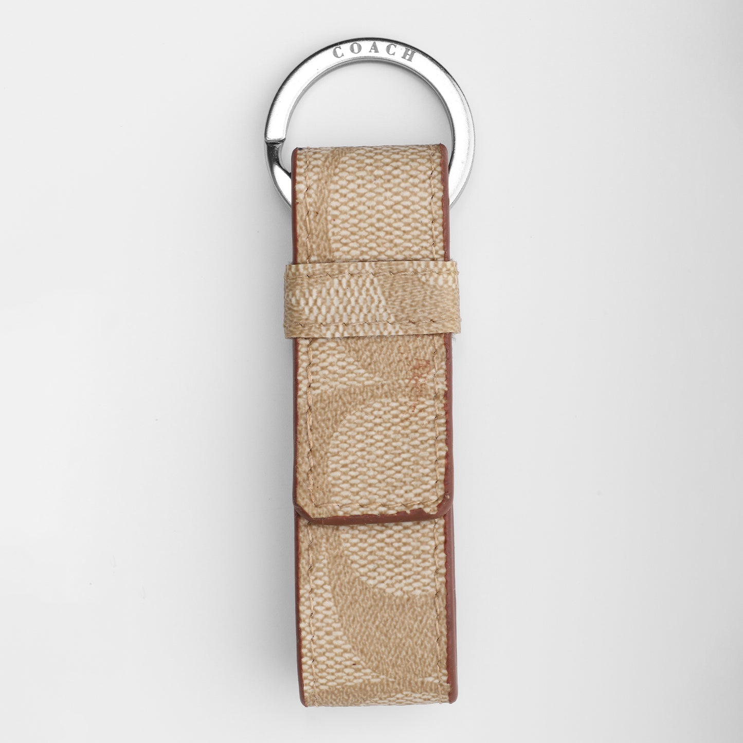 Signature Canvas Beige Key Fob