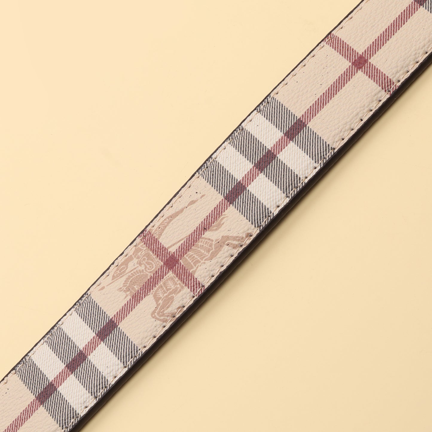 Beige Check Belt