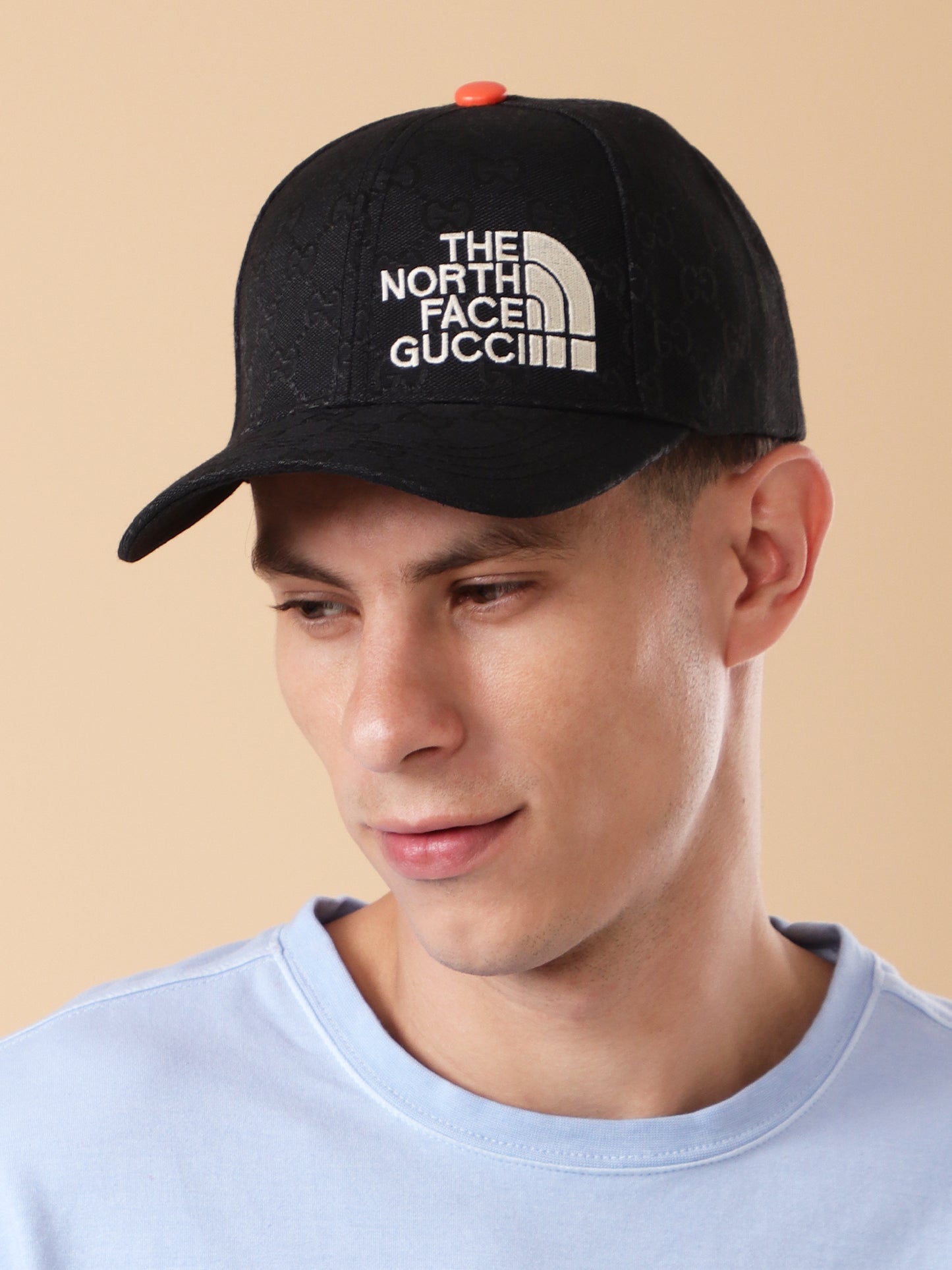 The North Face x Gucci Black Monogram Baseball Cap