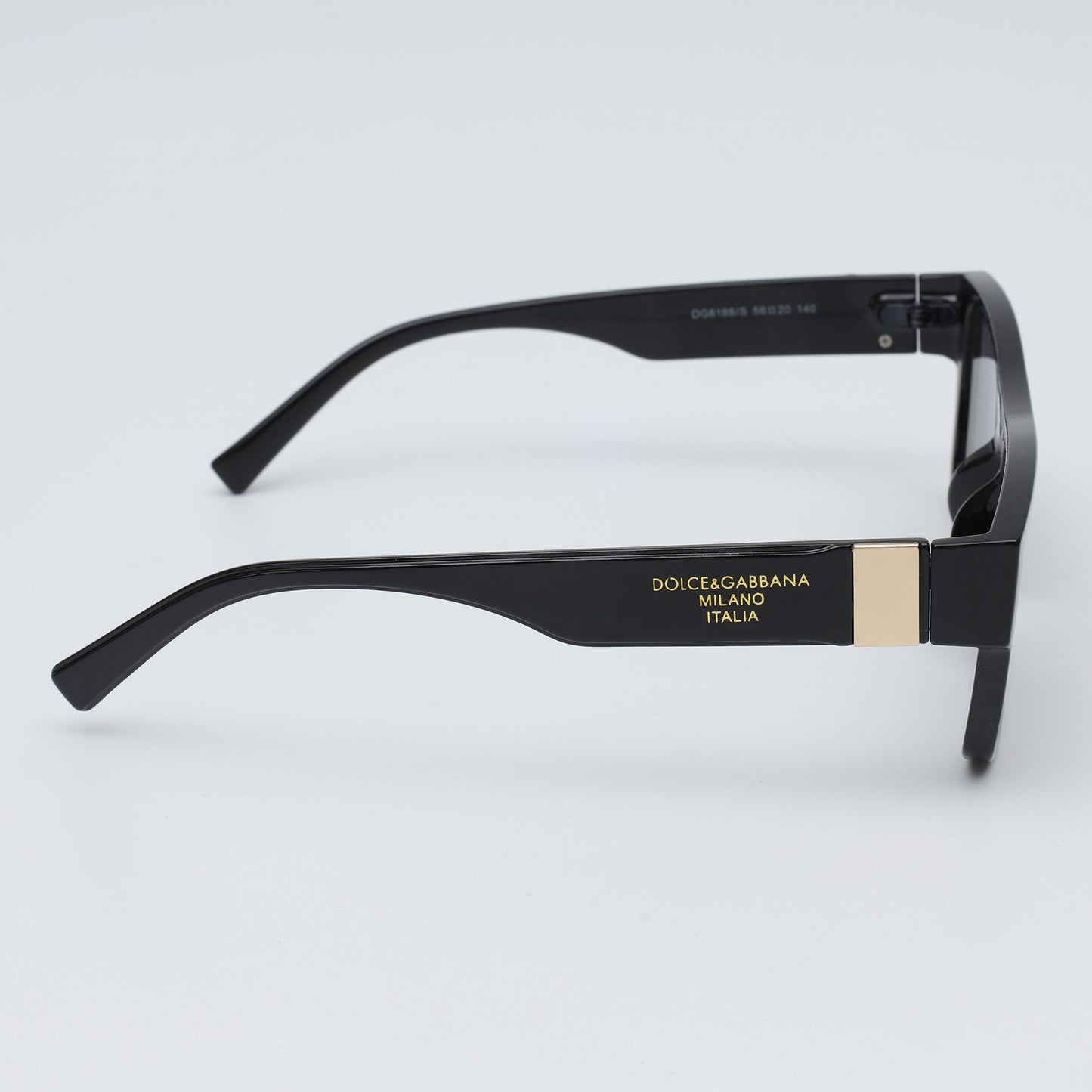 Noir Gold-Edge Rectangular Sunglasses