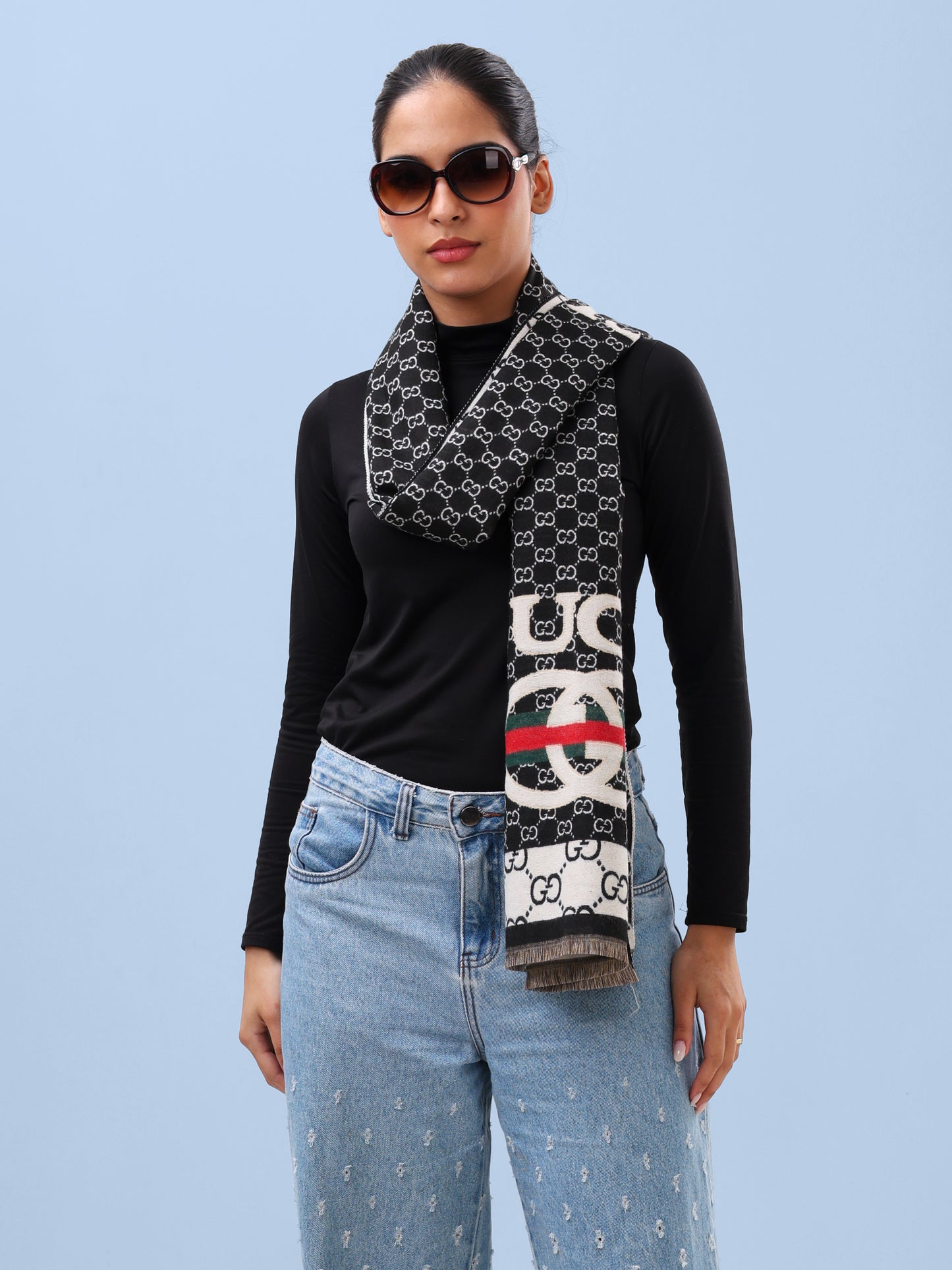 Heritage Stripe Monogram Scarf