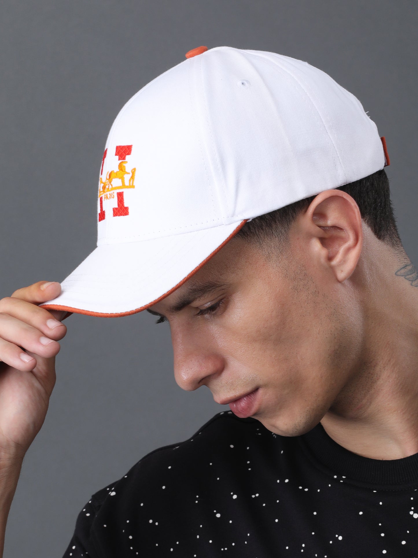 White Paris Signature Embroidered Cap