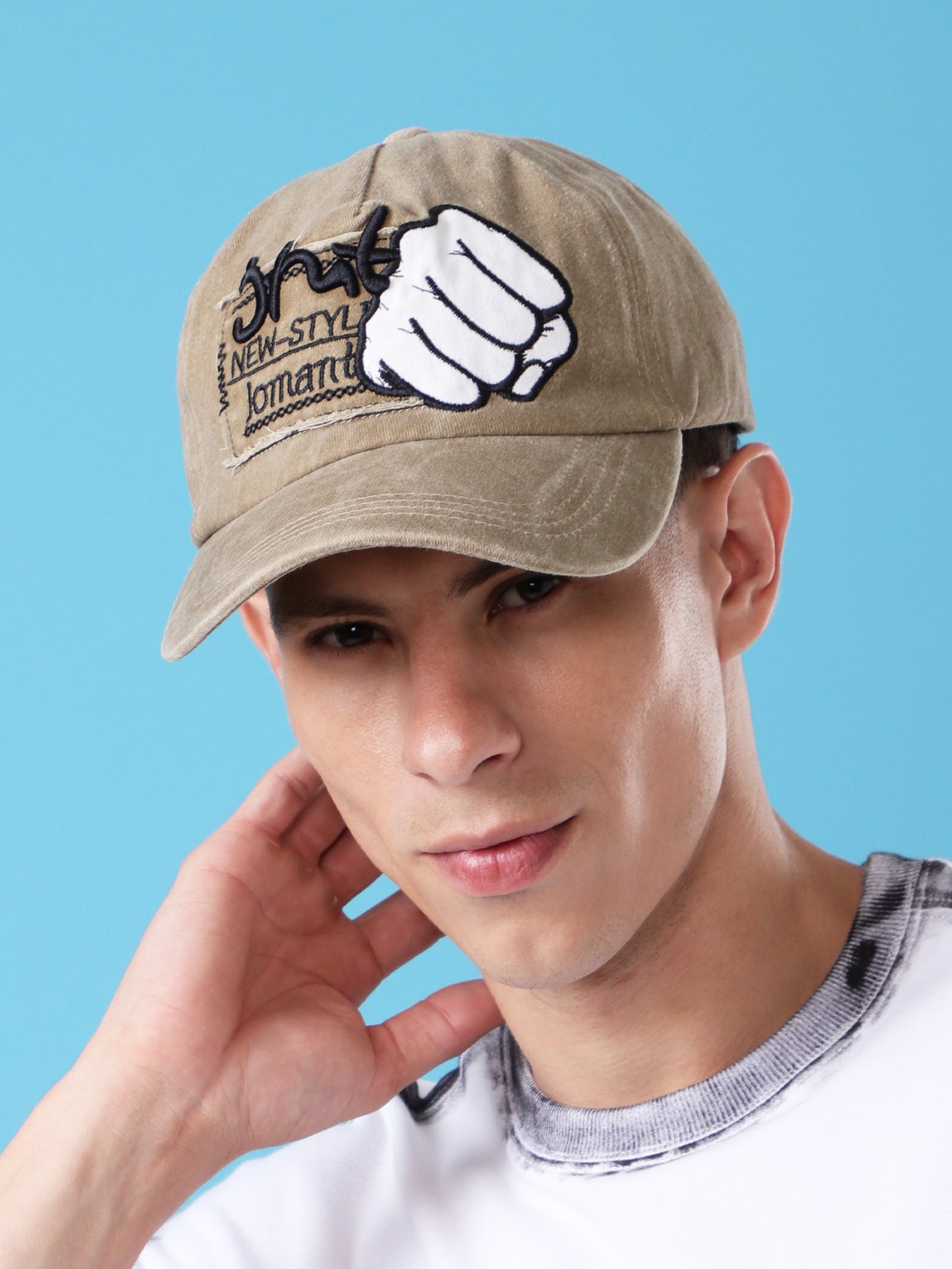 “Knockout Punch Cap – Street Style Beige Edition”