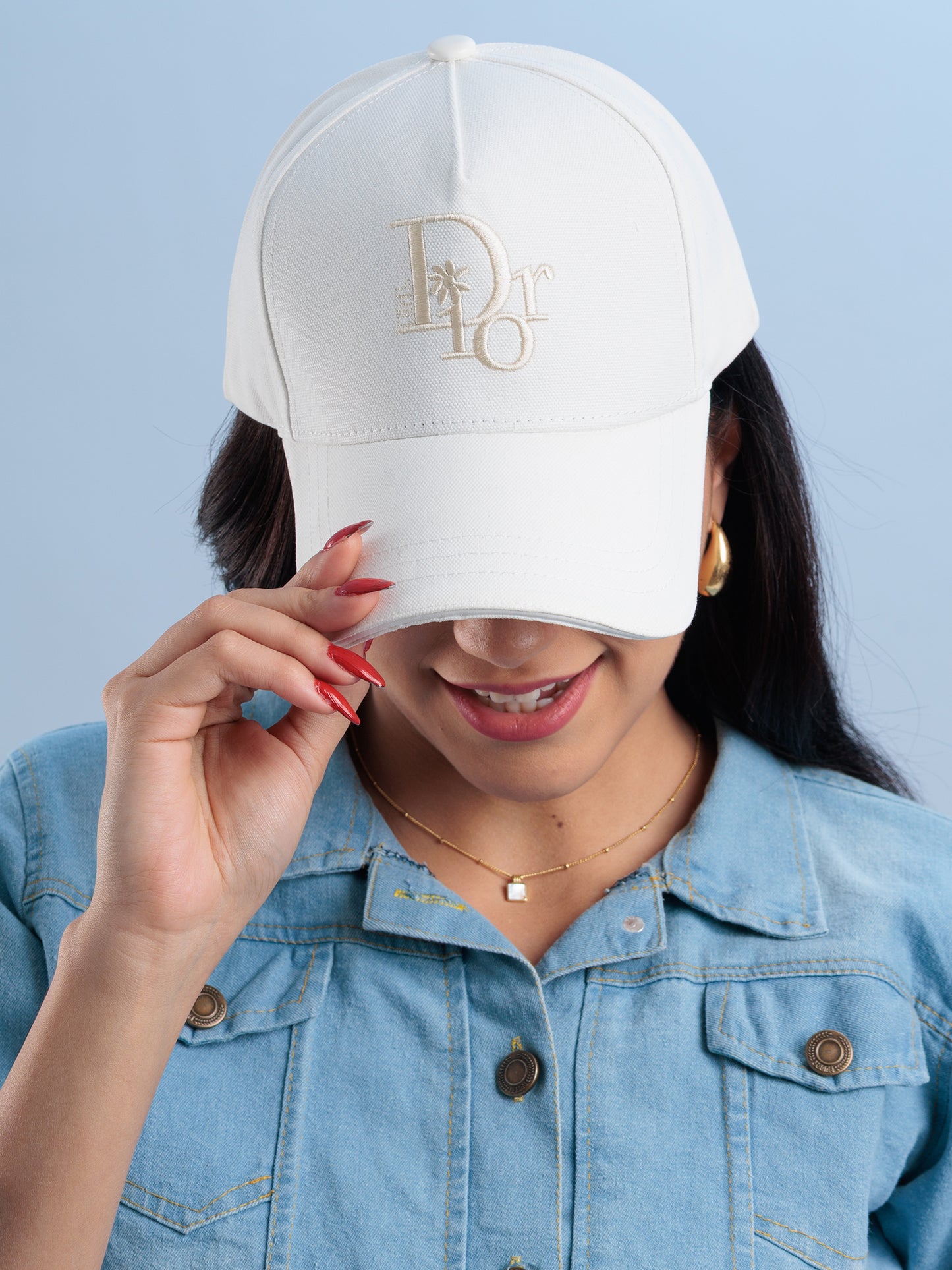 Ivory Luxe Monogram Cap