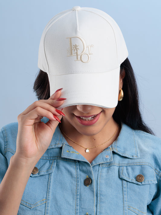 Ivory Luxe Monogram Cap