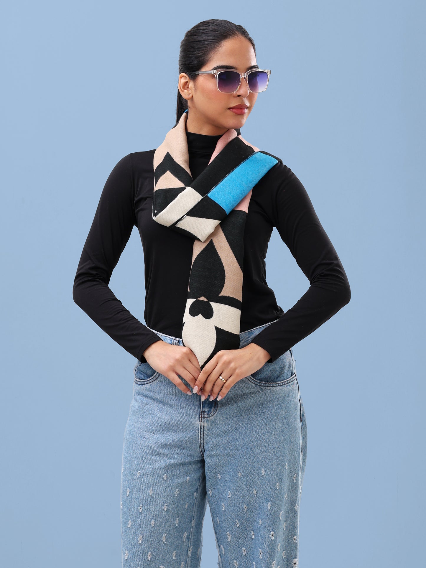 Abstract Noir Block Scarf