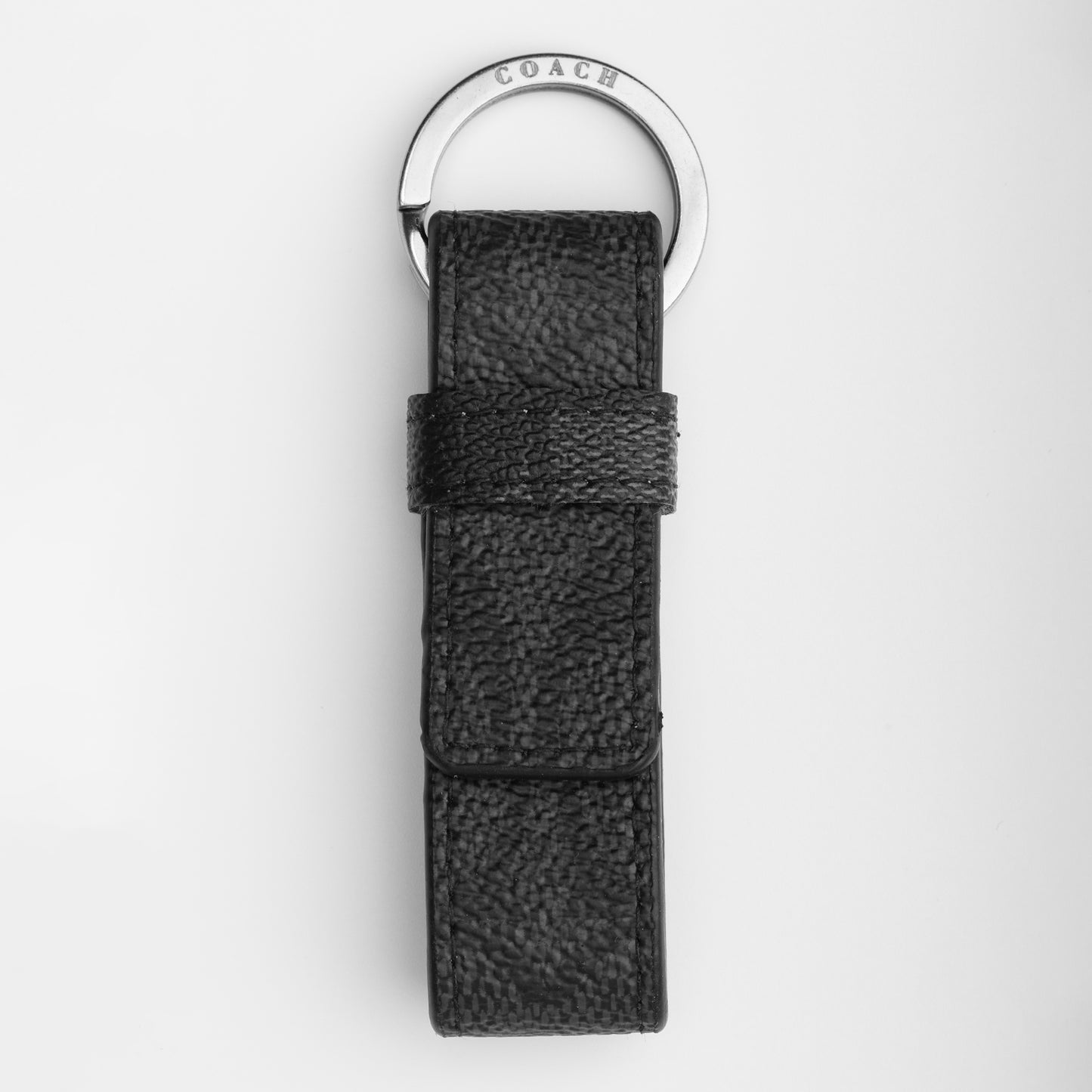 Black Pebble Leather Key Fob