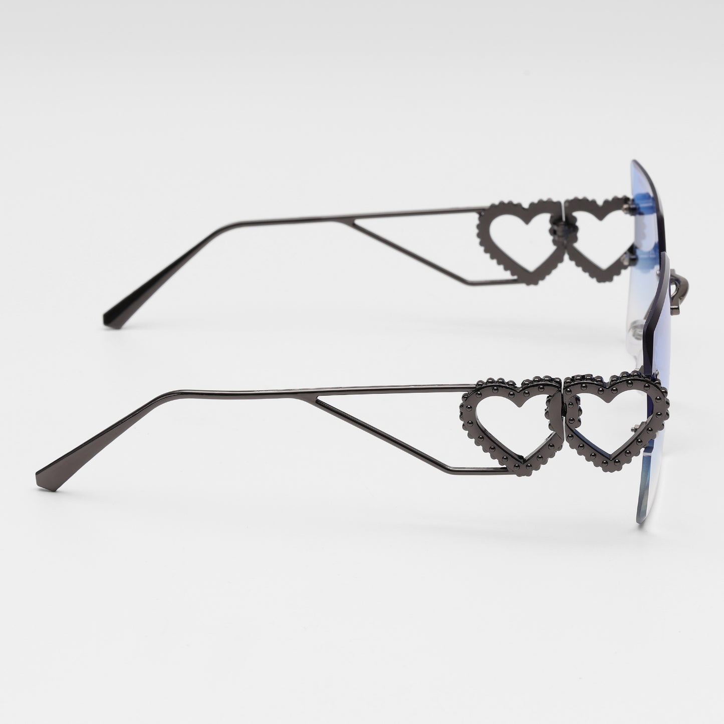 Blue Fade Heart-Temple Sunglasses