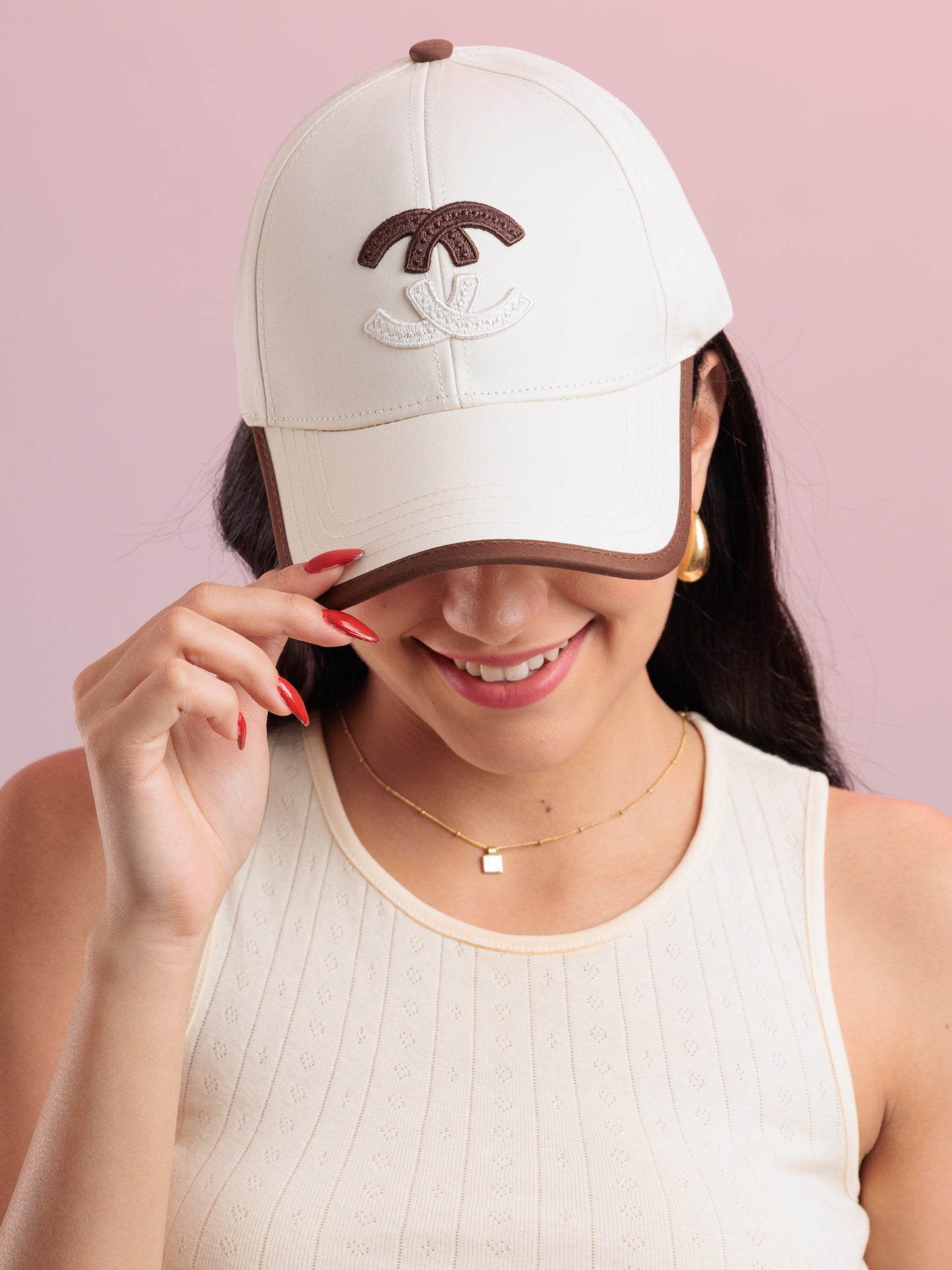 Ivory Luxe Monogram Cap