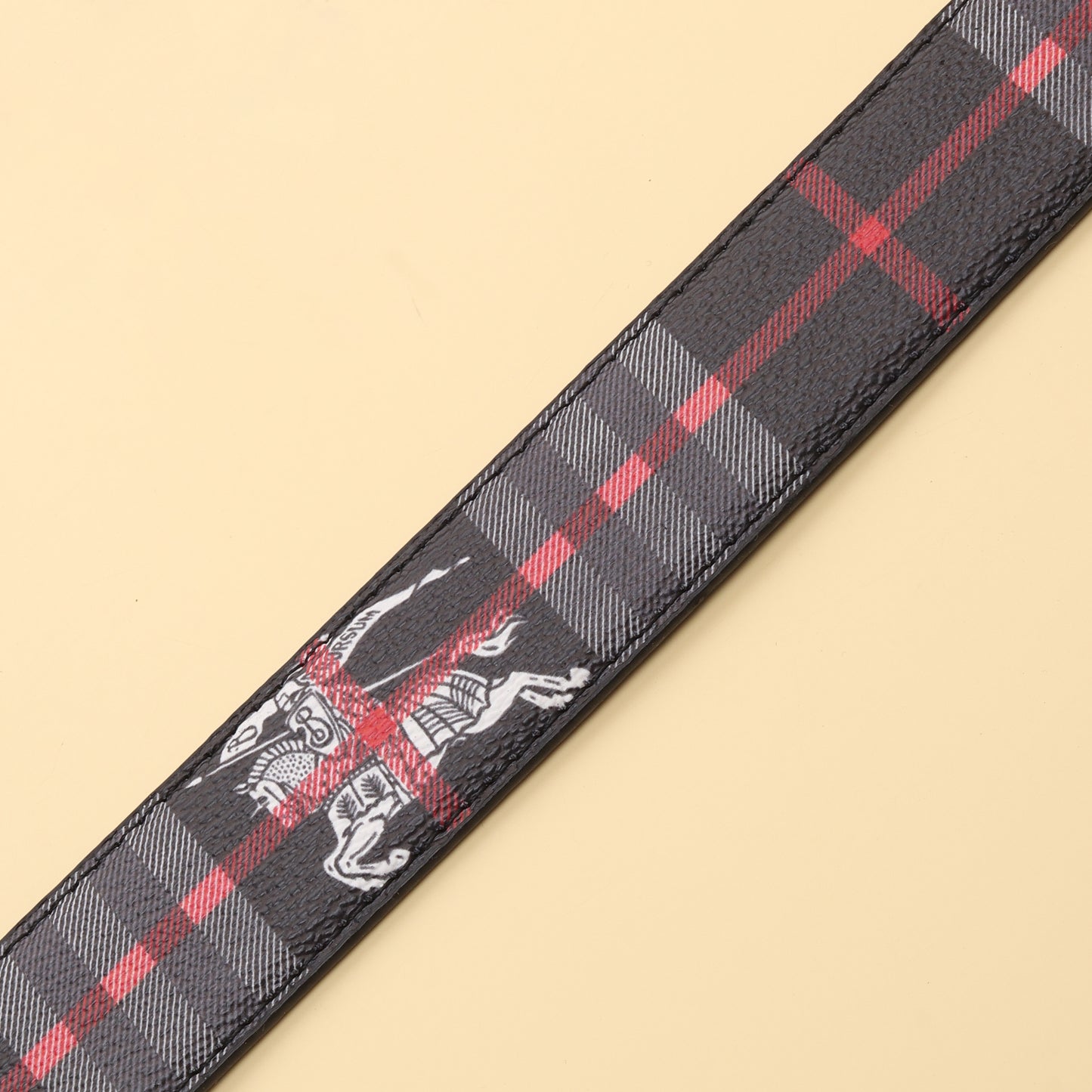 Monogram Plaid Leather Belt