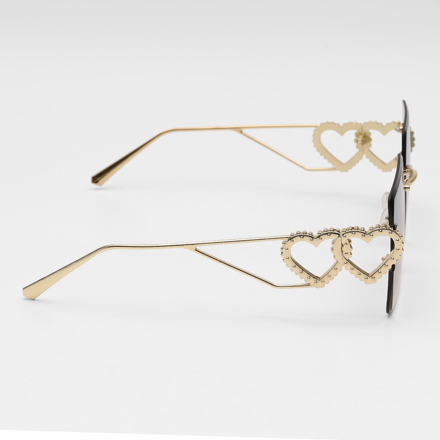 “Heart Luxe” Square Rimless Sunglasses
