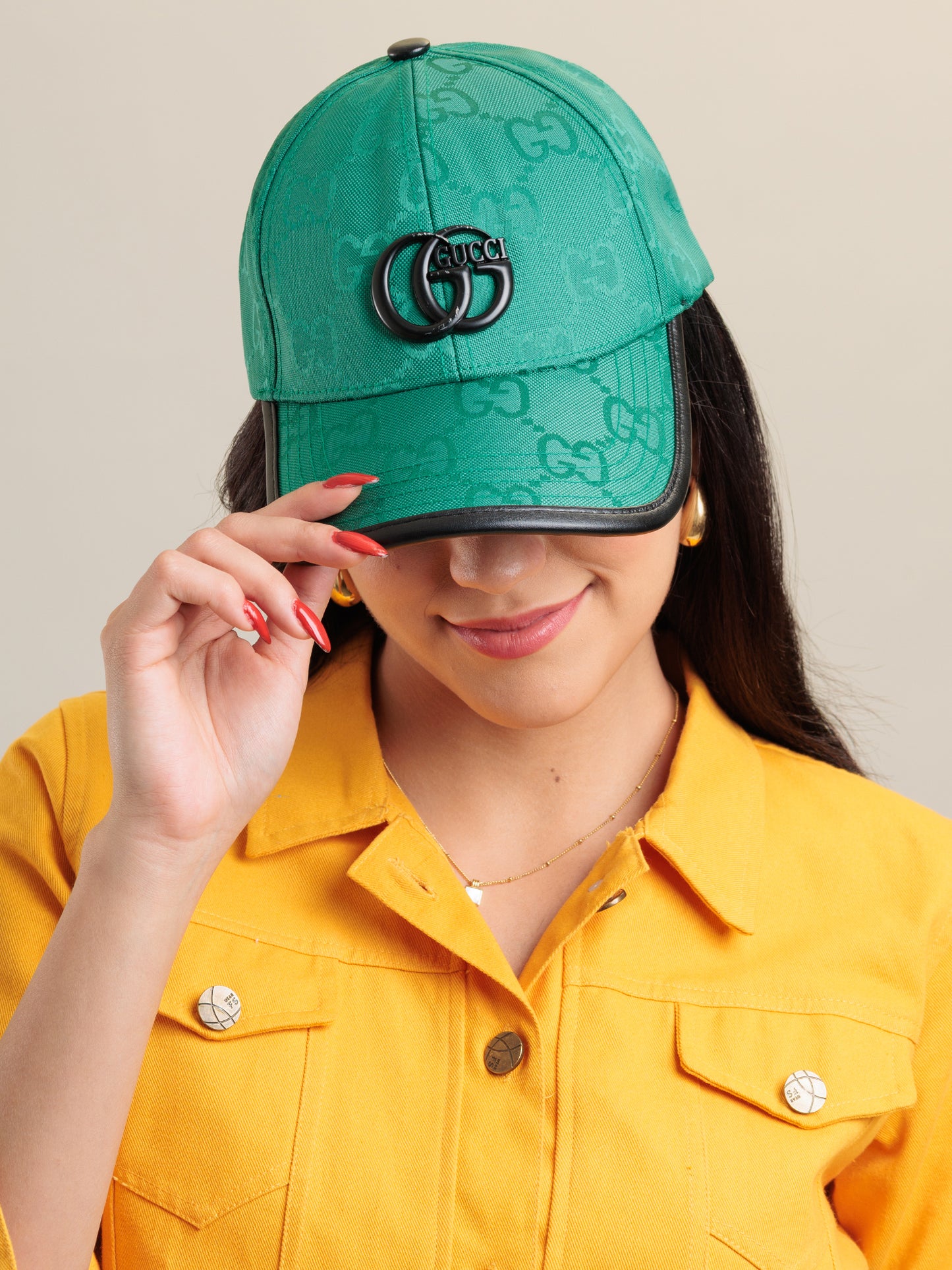 Emerald Luxe Monogram Cap