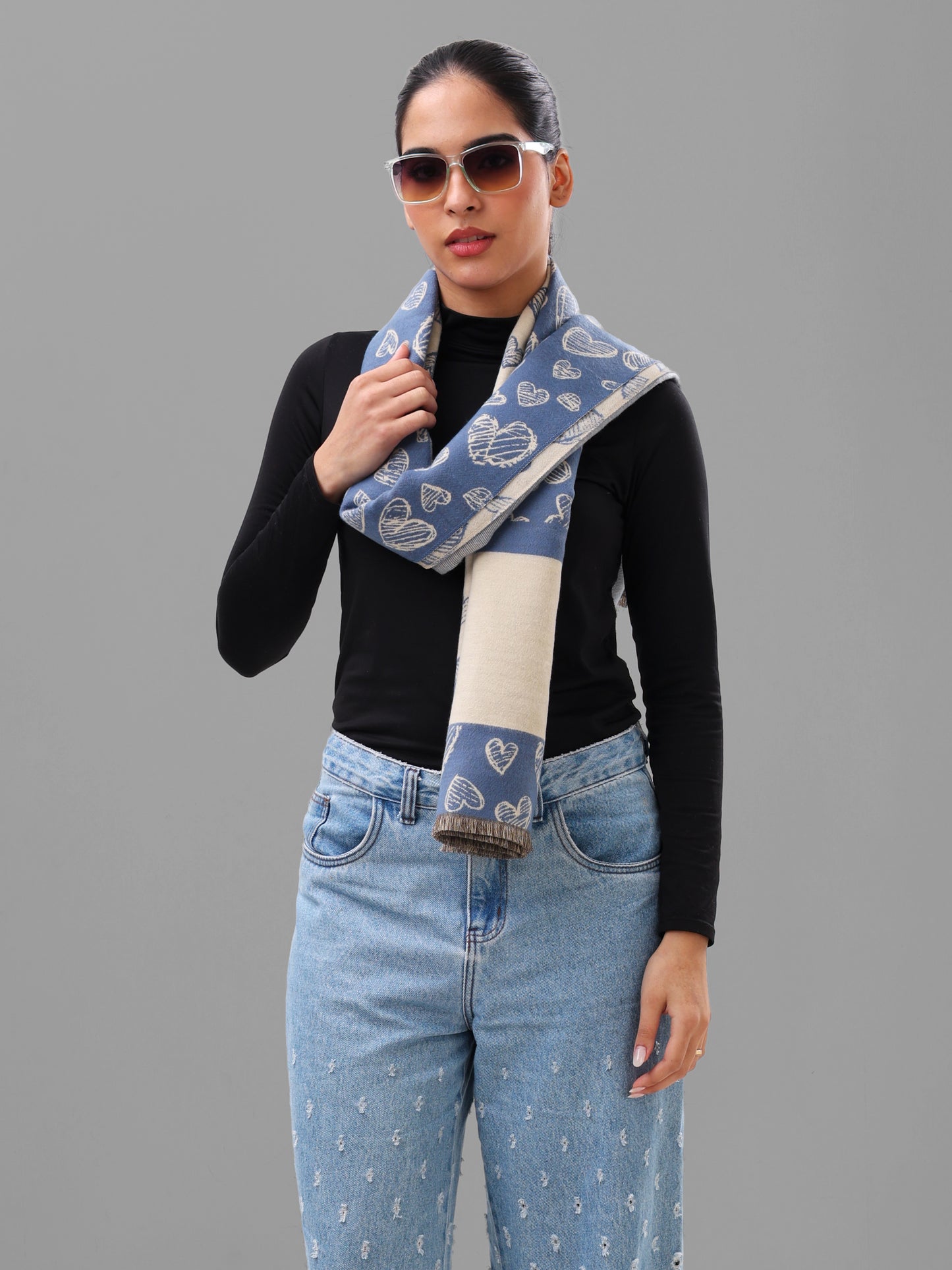 Soft Heartline Knit Scarf