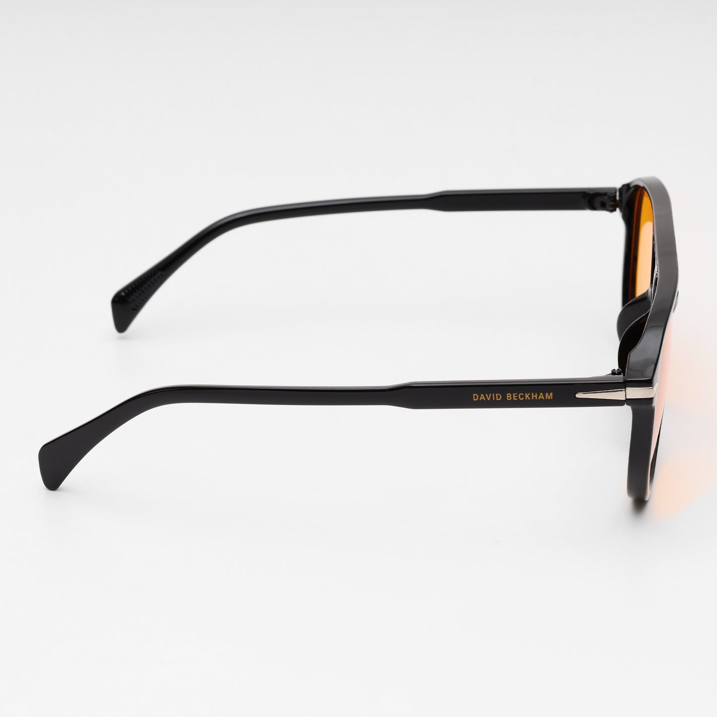 Beckham Black Aviator Sunglasses with Amber Tint