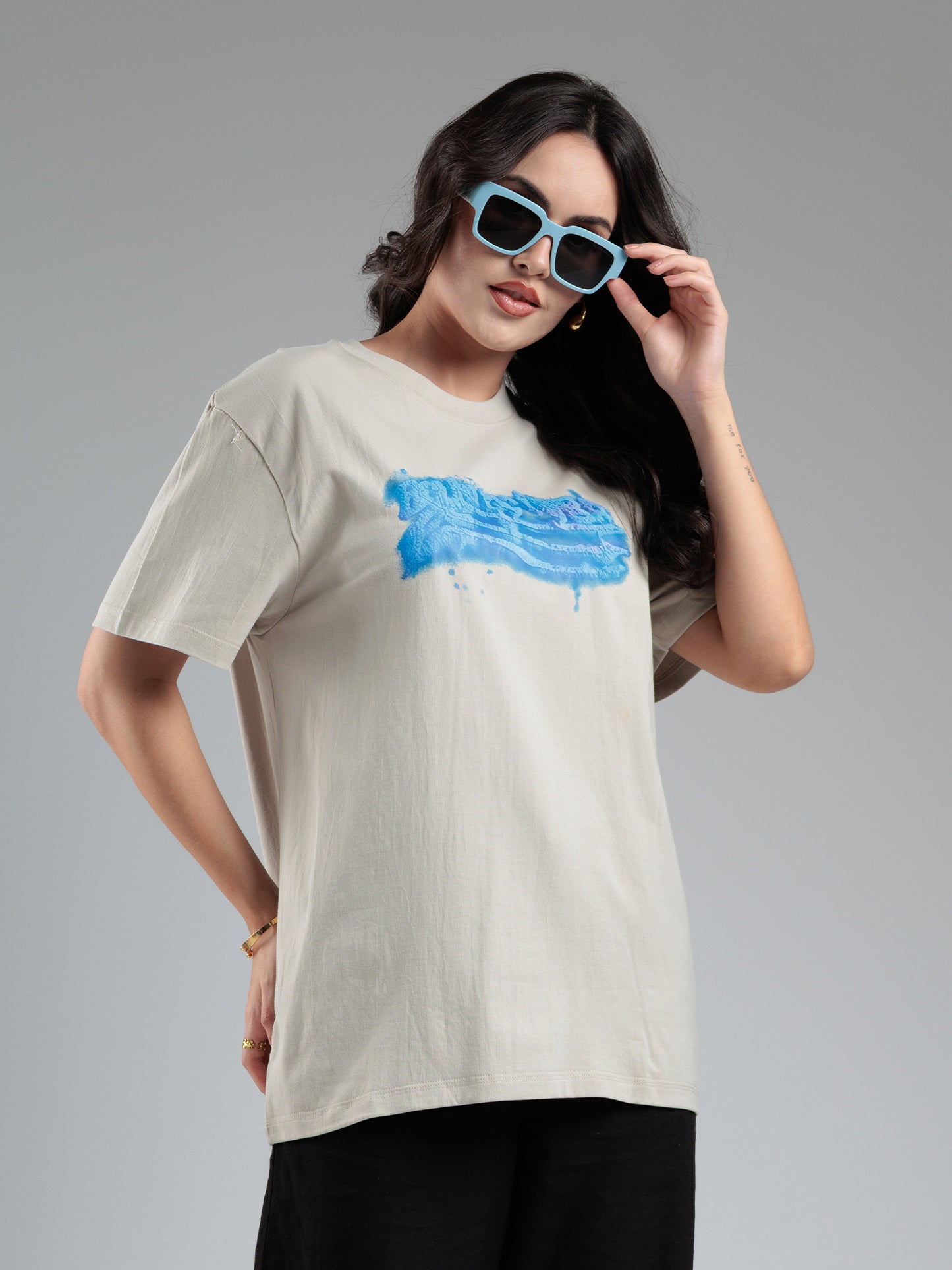 Sandstone Blue Brush Graphic T-Shirt