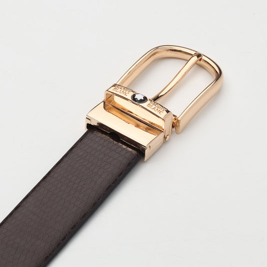 Luxe Lizard-Textured Leather Belt