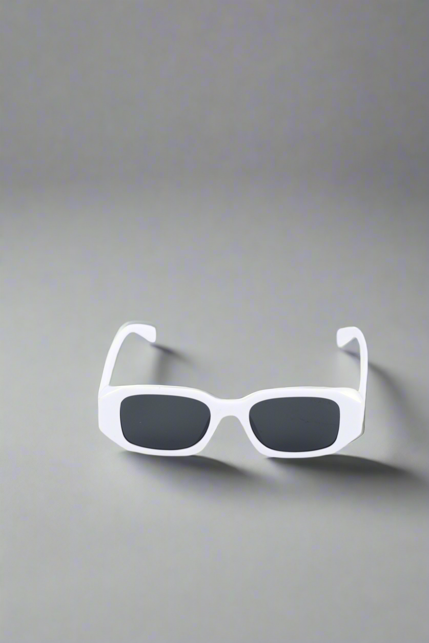 White Prada Rectangular Sunglasses