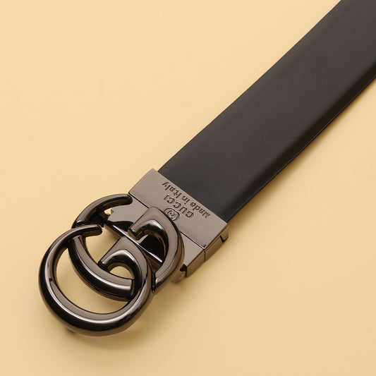 Leather Belt with Iconic GG Buckle