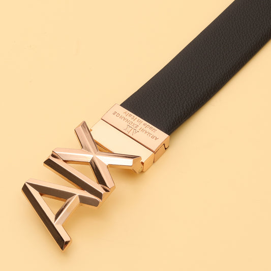 Armani Exchange Logo Buckle Reversible Leather Belt