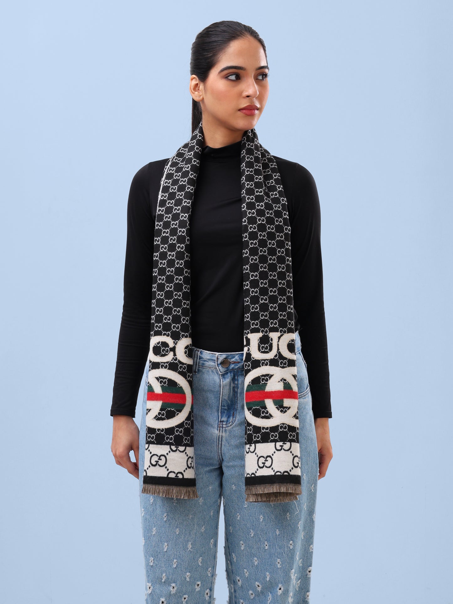 Heritage Stripe Monogram Scarf