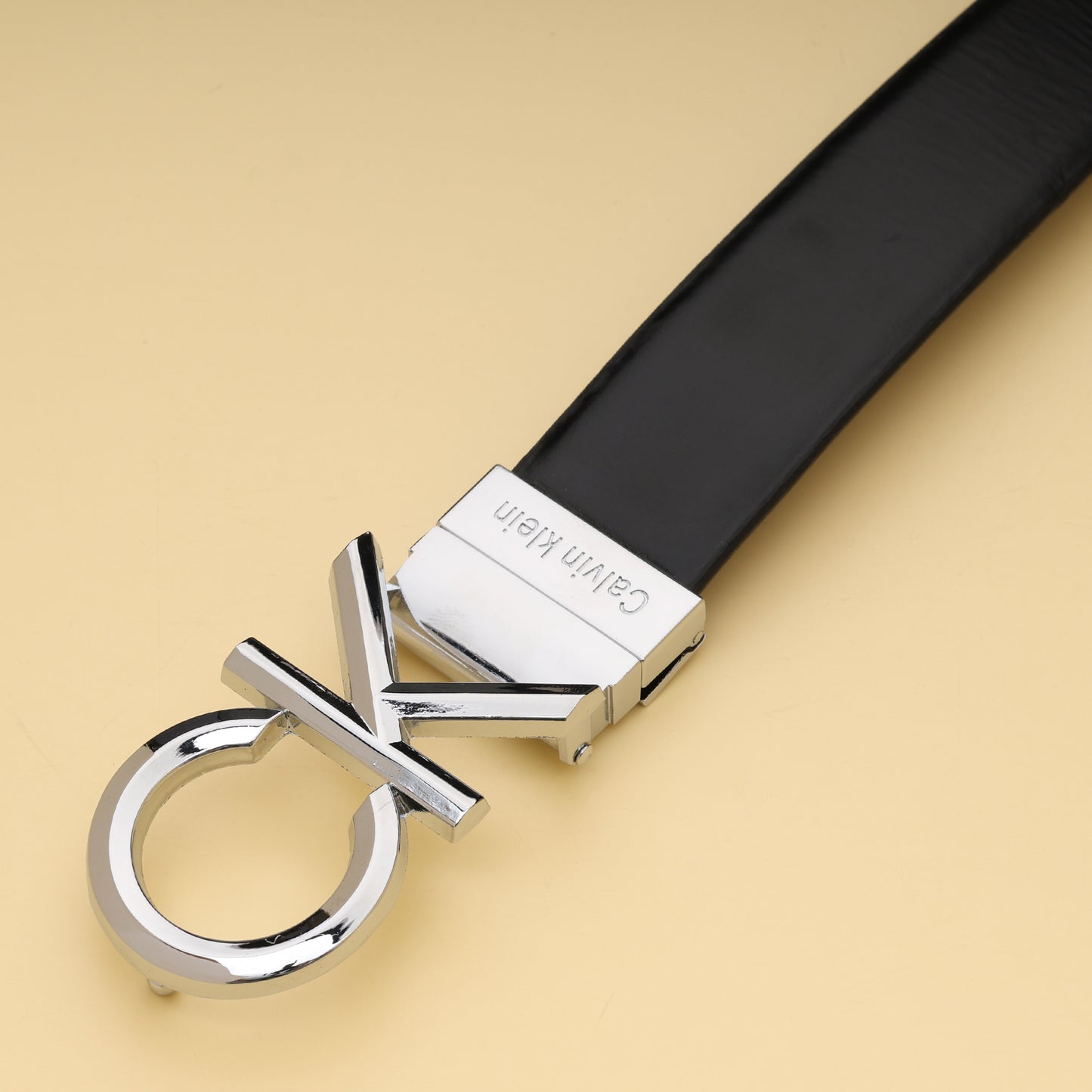 Klein Signature “CK” Black Leather Belt