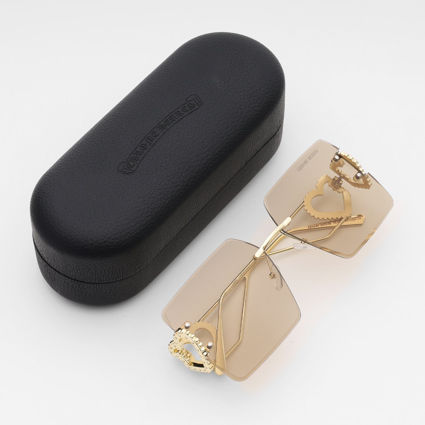 Hearts Gold Luxe Rimless Sunglasses