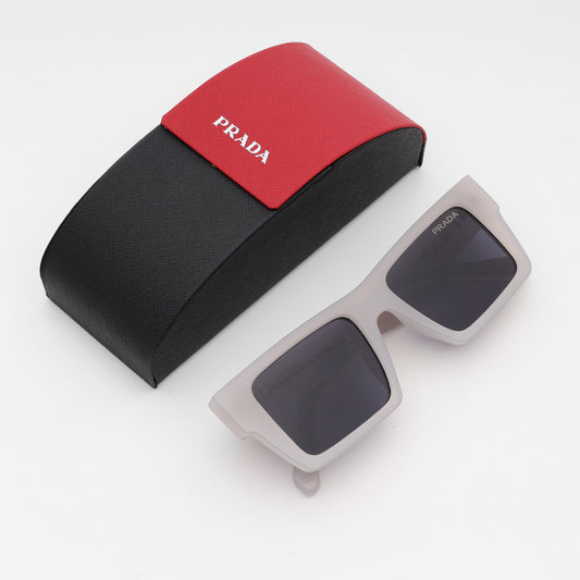 Frosted Ivory Rectangle Sunglasses