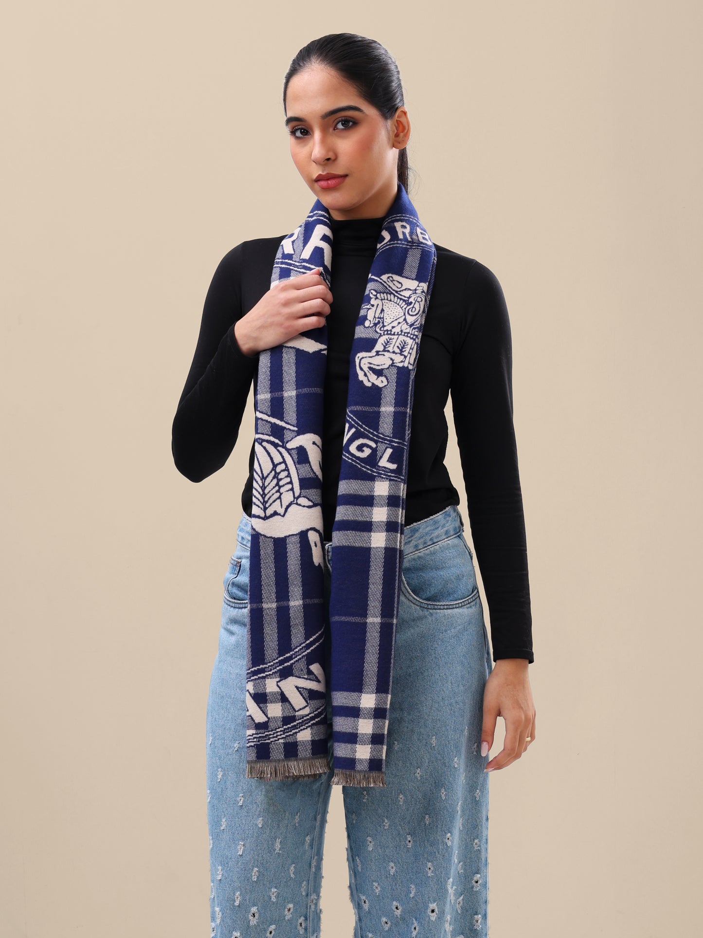 Midnight Check Classic Scarf