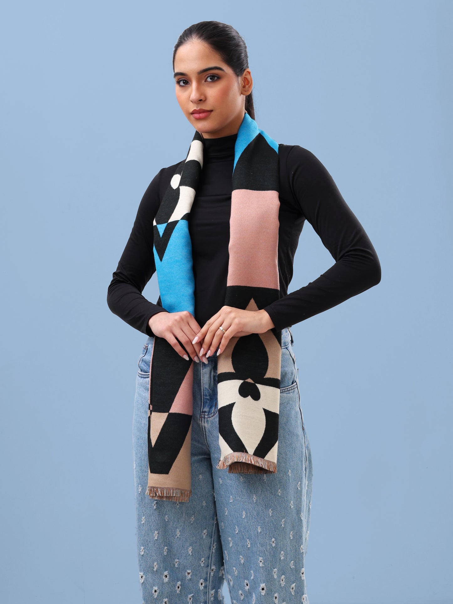 Abstract Noir Block Scarf