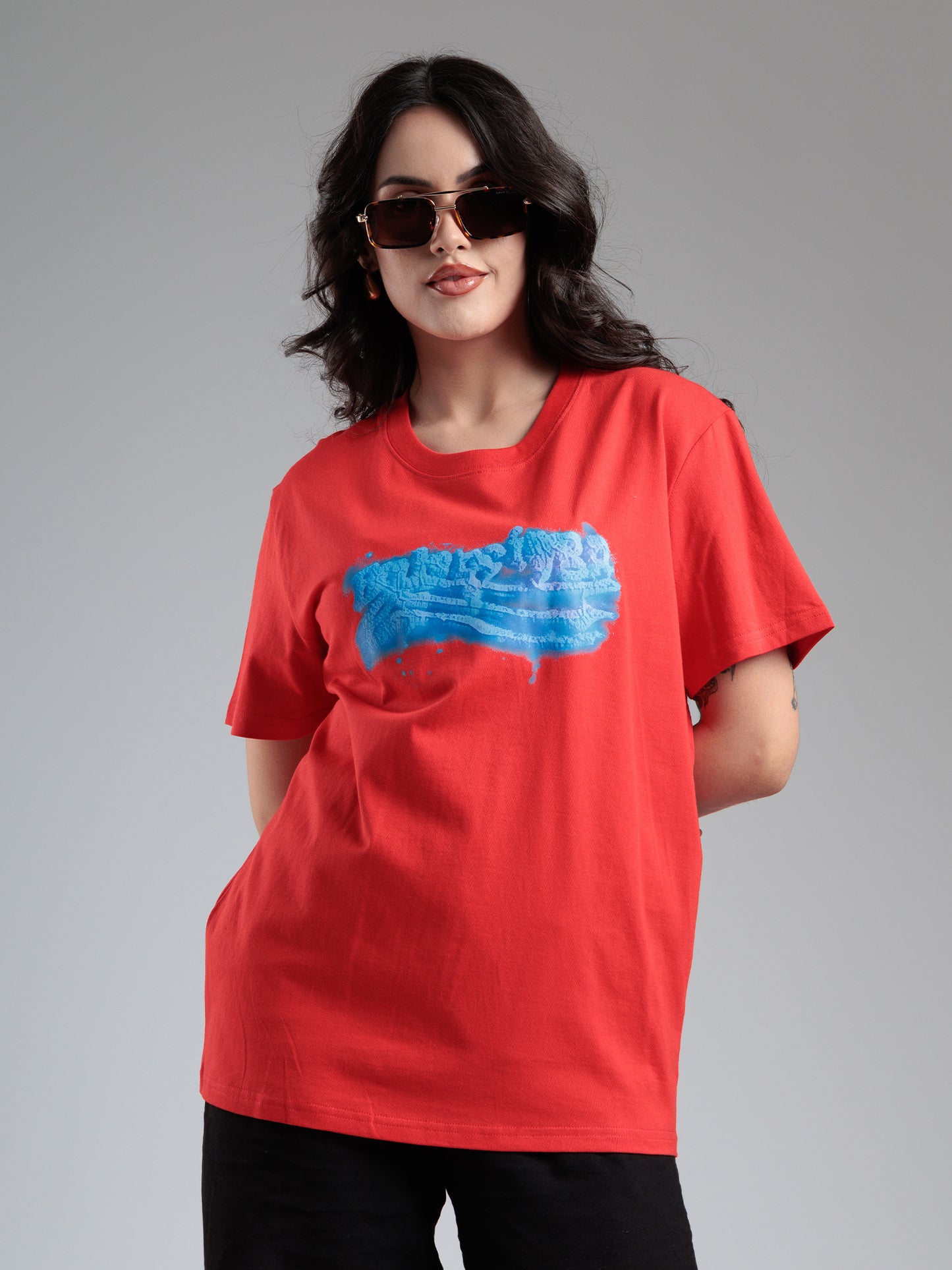 Crimson Bluewave Graphic T-Shirt