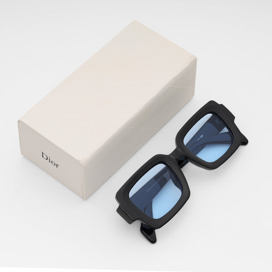 “Frosted Blue Statement” Square Sunglasses