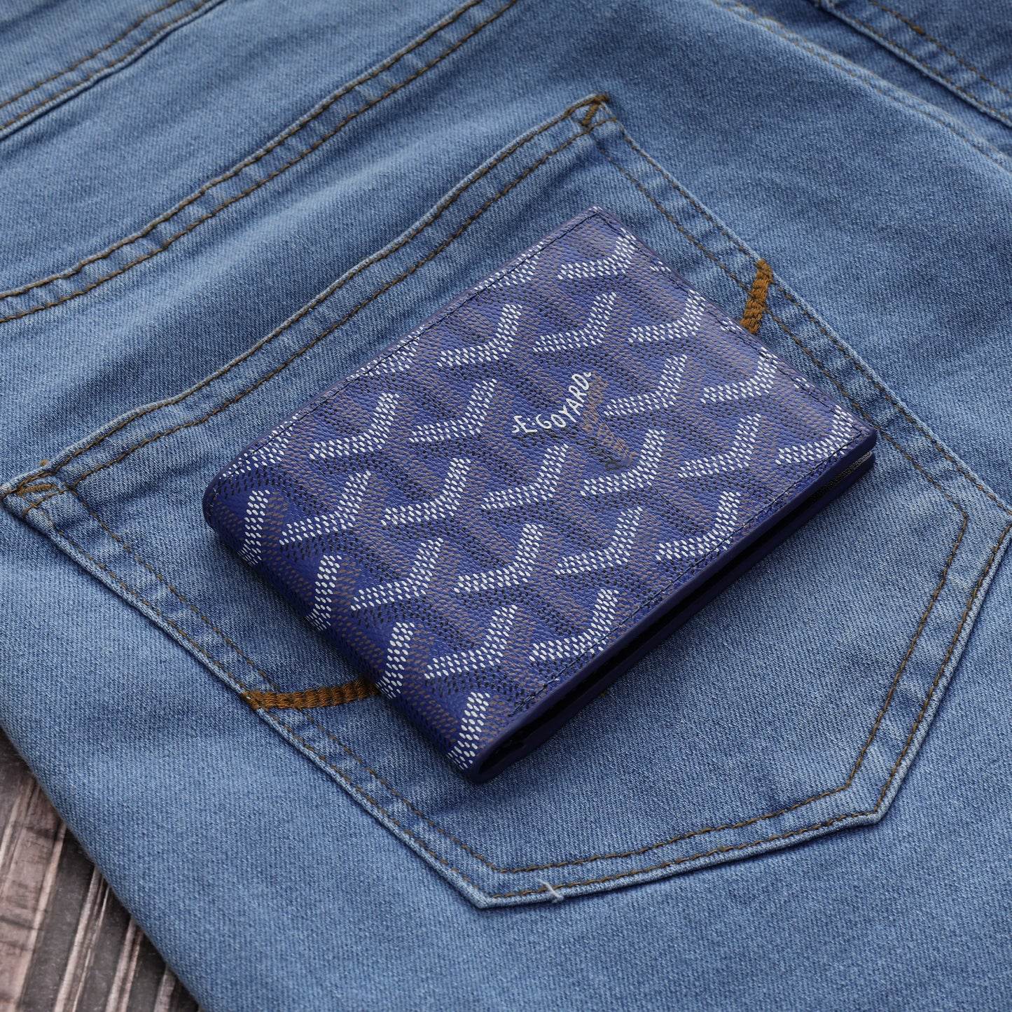 Blue Chevron Pattern Wallet