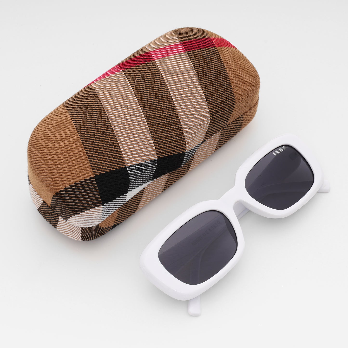 Arctic White Rectangular Sunglasses by Burberry