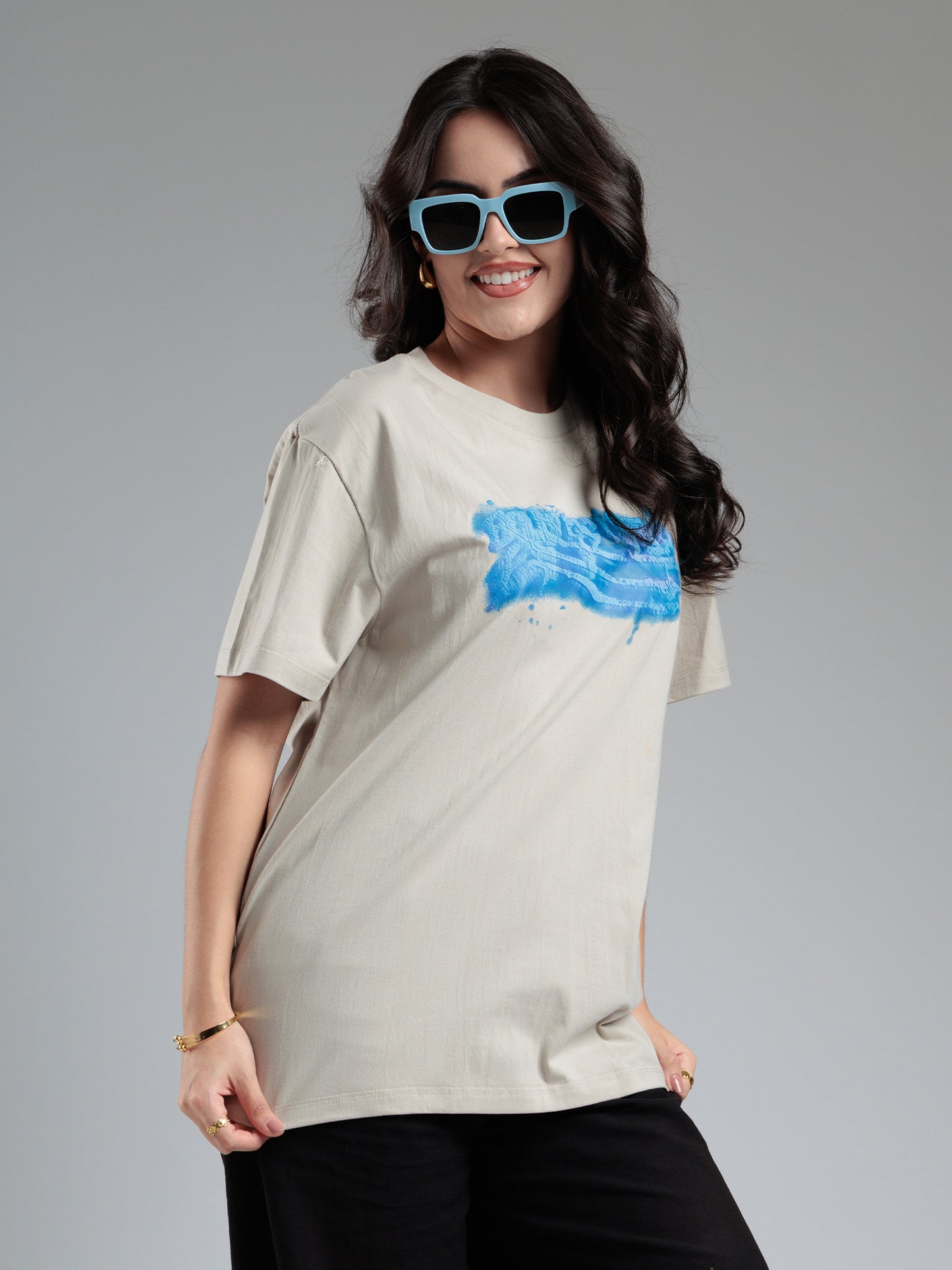 Sandstone Blue Brush Graphic T-Shirt