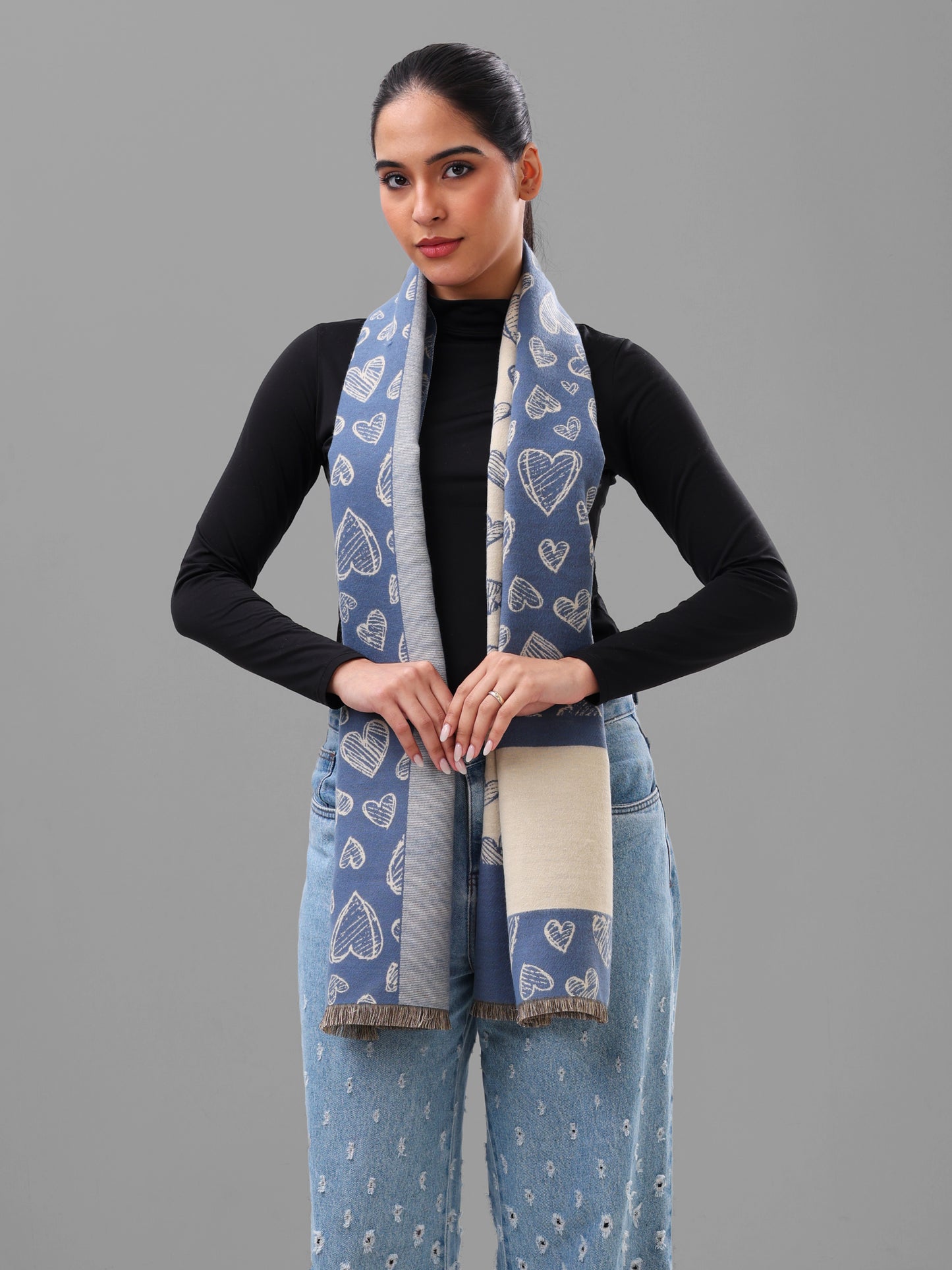 Soft Heartline Knit Scarf