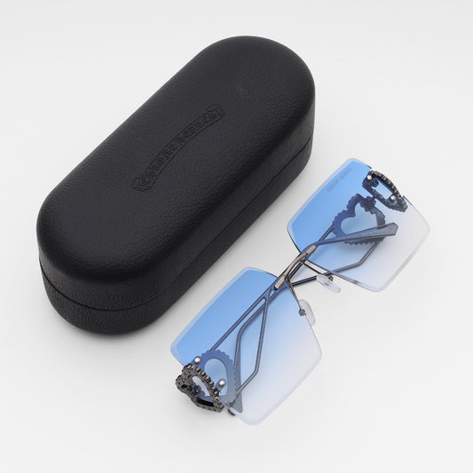 Blue Fade Heart-Temple Sunglasses