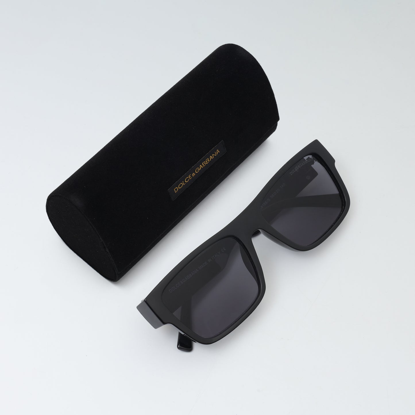 Noir Gold-Edge Rectangular Sunglasses