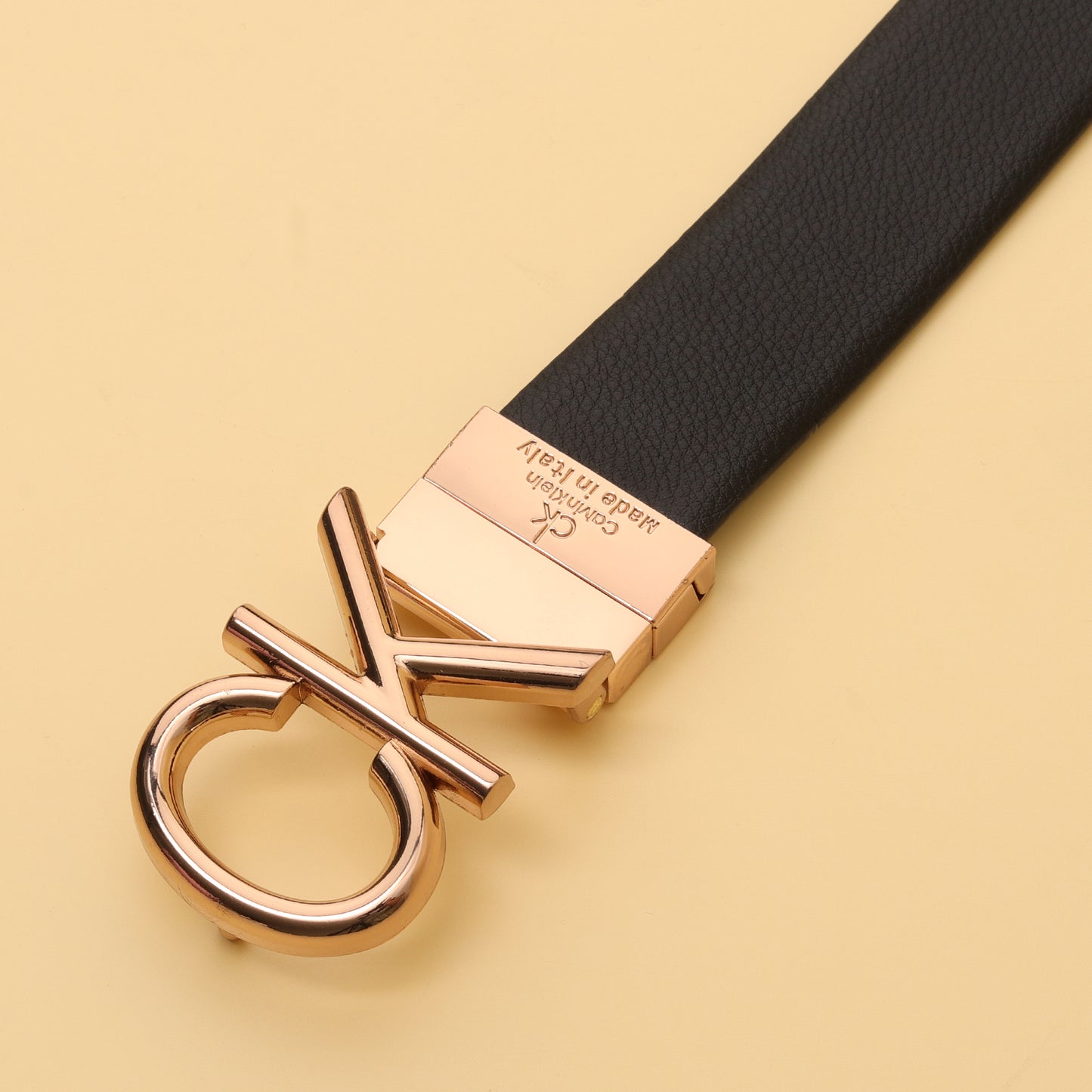 Klein Reversible Leather Belt with Signature