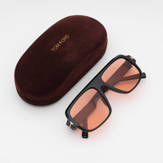 Black Frame Peach Lens Sunglasses