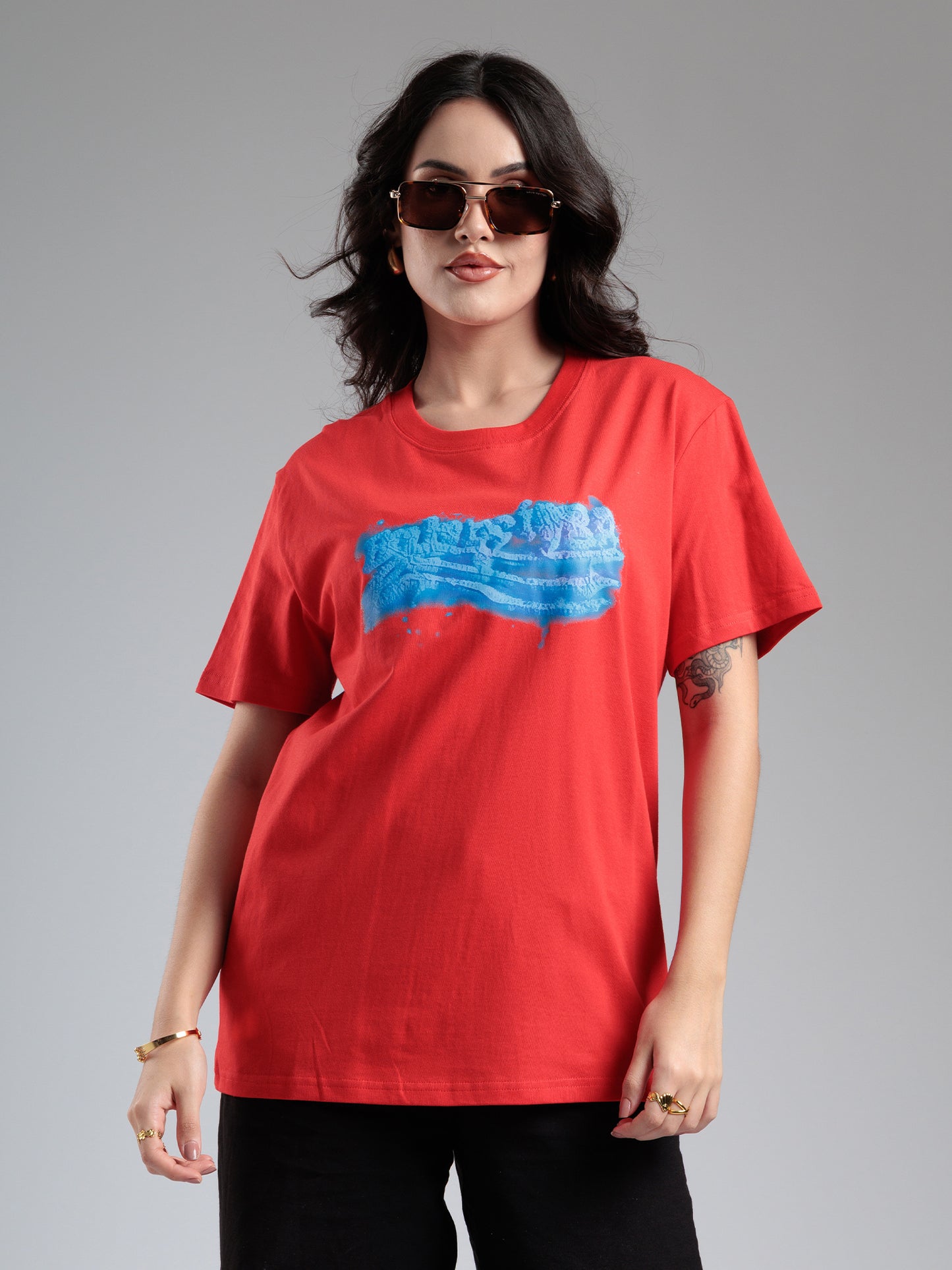 Crimson Bluewave Graphic T-Shirt